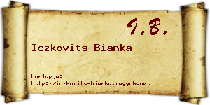 Iczkovits Bianka névjegykártya